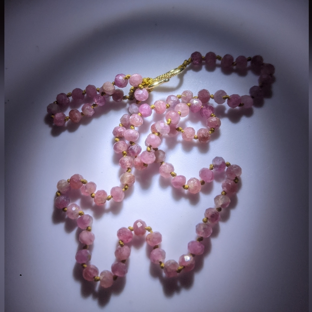 Vintage mini pink quartz choker necklace - Picture 5 of 16